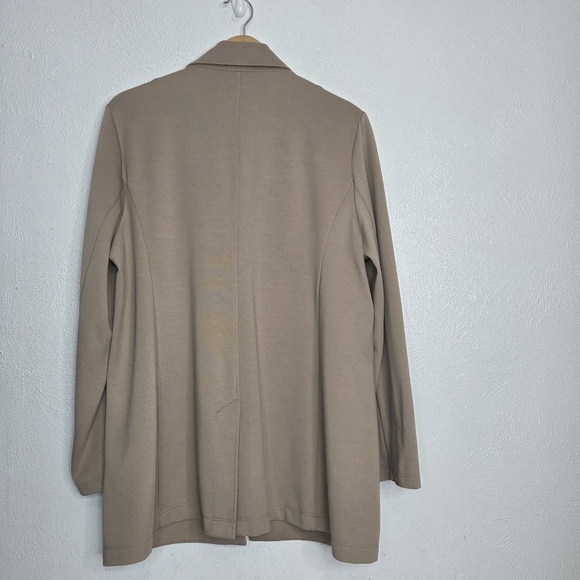 Eileen Fisher Flex Tencel Ponte Notch Collar Jacket Bramble Tan Women's Large - Picture 11 of 16